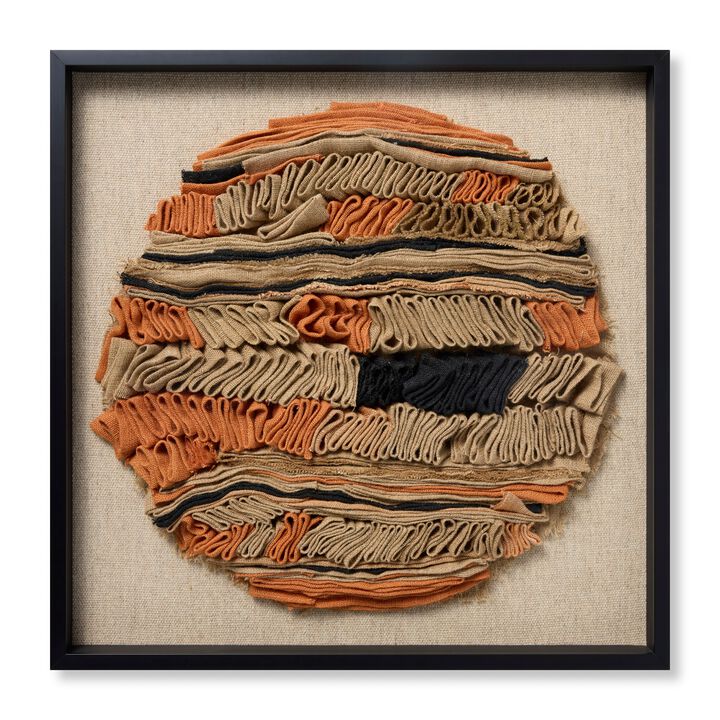 Uncoiled Orange/Beige 3'x3' Wall Art